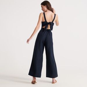 NWOT SUPERDRY EDEN LINEN JUMPSUITS NAVY BLUE